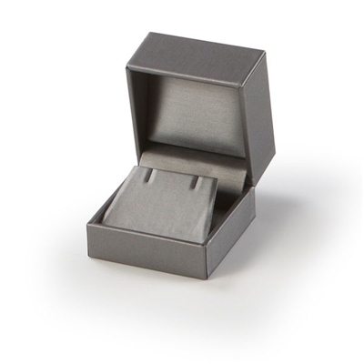 1562E/SV Silver Gray Leatherette Earring Box