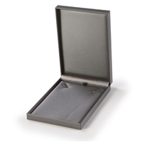 1573P/SV Silver Gray Leatherette Necklace Box