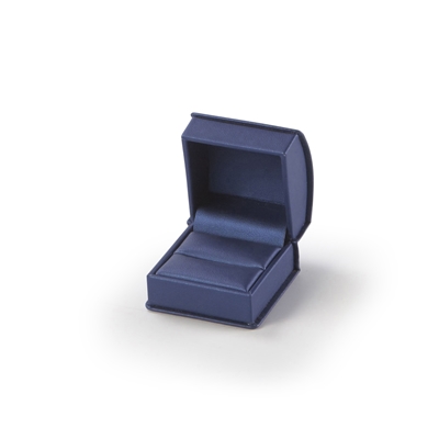 1601R/ NV NAVY BLUE SATIN RIBBON RING BOX