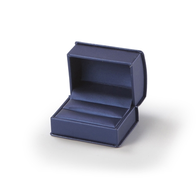 1603D/ NV  NAVY BLUE SATIN RIBBON RING BOX