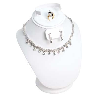 185-2L (WH) Combination Neckform Stand-Necklace, Earring,Ring