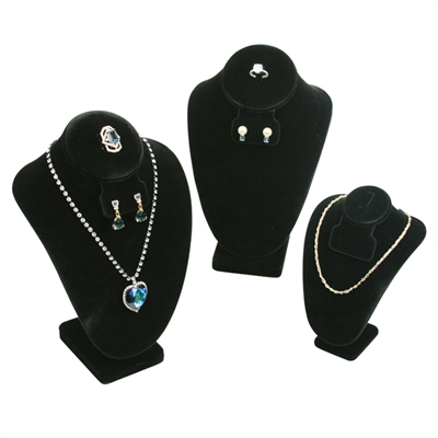 189-7B (BK) Combination Neck form Stand-Necklace, Earring, Ring