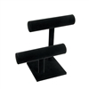 218-1A(BK) Black Velvet Round Shape Double  T-Bar