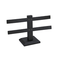 252-2L(BK) Black Leatherette 2 Bar Jewelry Earring Display Stand