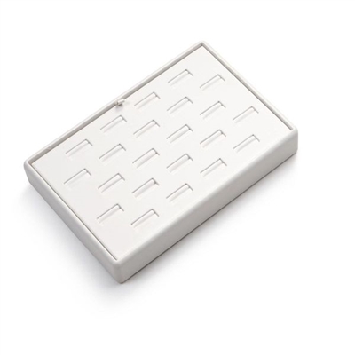 3501/WH  WHITE  LEATHERETTE 22 RING TRAY