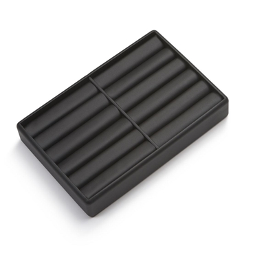 3513BK/ LEATHERETTE 10 BANGLE TRAY BLACK