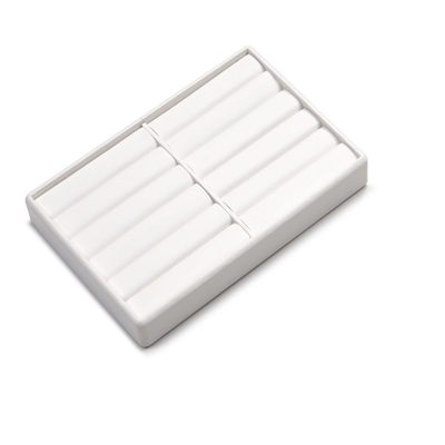 3513WH/ LEATHERETTE 10 BANGLE TRAY WHITE