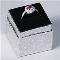 380S-BK Silver Foil Ring Box