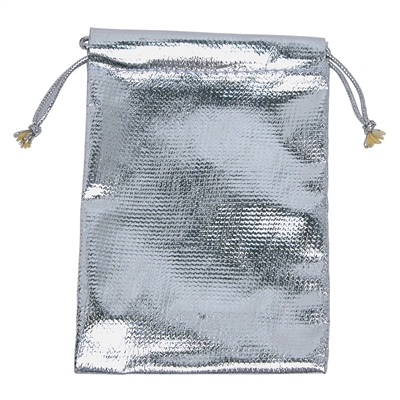 BX1274 Silver Drawstring Pouches