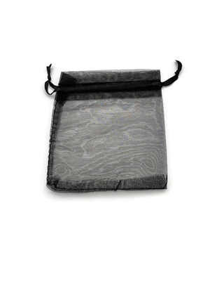 BX1292-BK Black Organza Drawstring Gift Pouches