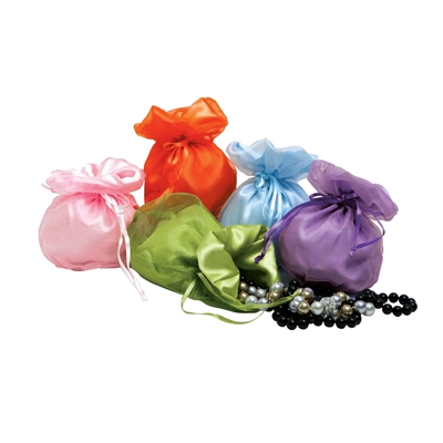 BX1412 Assorted Organza Pouches w/ Solid Colors.