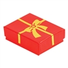 BX2832-RK Glossy Red - Gold Bow Cotton Filled Boxes