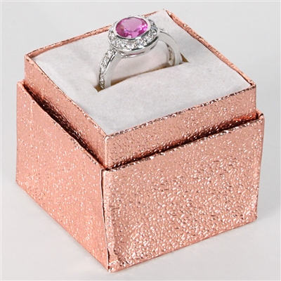 BX3521-G41 Rose Gold Foil Ring Box