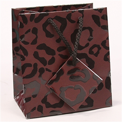 BX3855-LD Leopard Print Paper Tote Bags