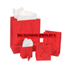 BX3966-RD Glossy Red Gift Shopping Bags with handle, 3" x 2" x 3-1/2"