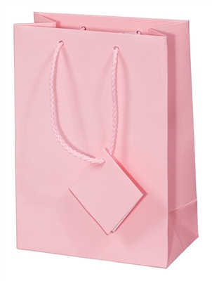 BX3975 -PK  Matte Finish Solid Color Paper Tote Bags