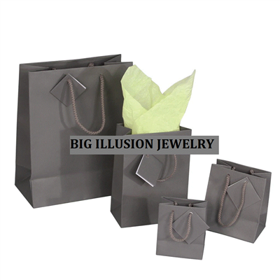 BX3976-GR Gray Matte Finish Solid Color Shopping Tote Bag