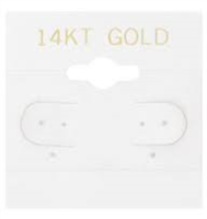 BX579G 14KT Gold" White Hanging Earring Cards