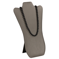 CD-6703R-SG Steel Gray Faux Leather Necklace Easel Display