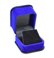 DF02 DB Blue Deluxe Flock Earring Box