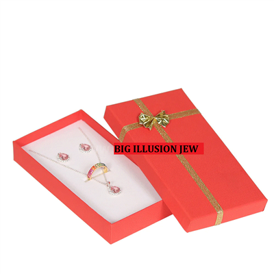 DF6C-RD Red Linen Bow Tie Gift Box