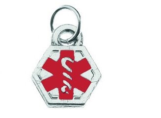 DTJ37C Medical Alert Mini Silver Color Charm