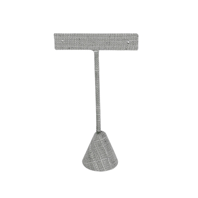 ED-2403N-N21 Small T-Shaped Gray  Linen Earring Display Stand