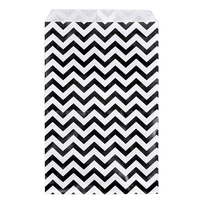 EN014-BK  Black Chevron Paper Gift Bag