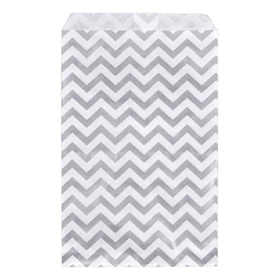 EN014-SW Silver Chevron Paper Gift Bag