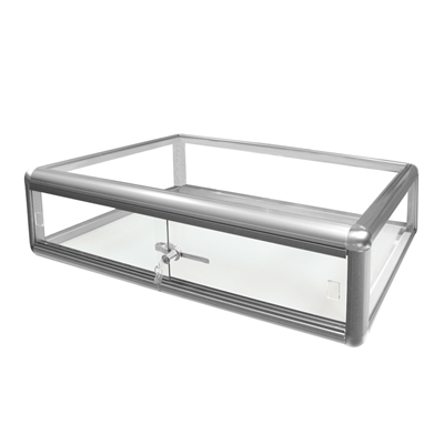 F-1303LT-SW Aluminum Glass Counter Case with LED Light (Glass Bottom)