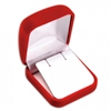 FQ3E/RED  Flocked Large Square Earring Box