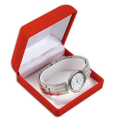 FQ4W Red Flocked  Bracelet/Watch Box