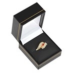 LR3(BK) BLACK LEATHERETTE RING GIFT BOX