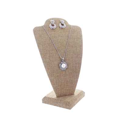 ND-1021N-N3  Burlap Necklace Display Bust