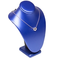 ND-1893-S80 Steel Blue Faux Leather Necklace Bust Jewelry Display