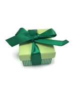 PD01-GR Green Stripe Ribbon Ring Boxes