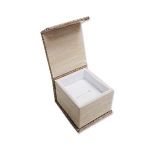 PJ3R-N3 Deluxe Burlap Magnetic Ring Box