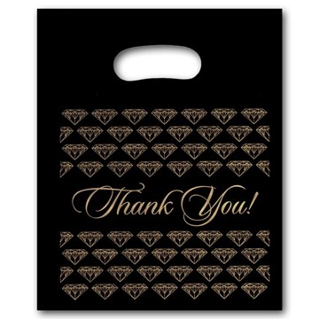 PTYB1215  Black/Gold Plastic Bags