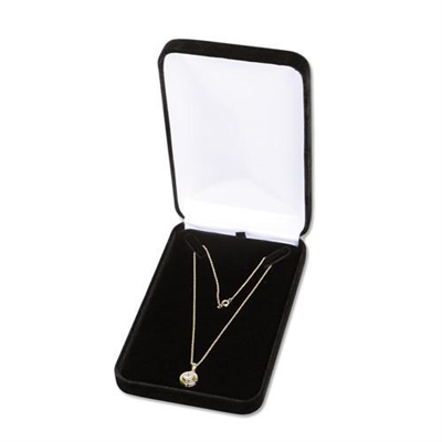 YN7(BK) Black Velvet Metal Necklace Box